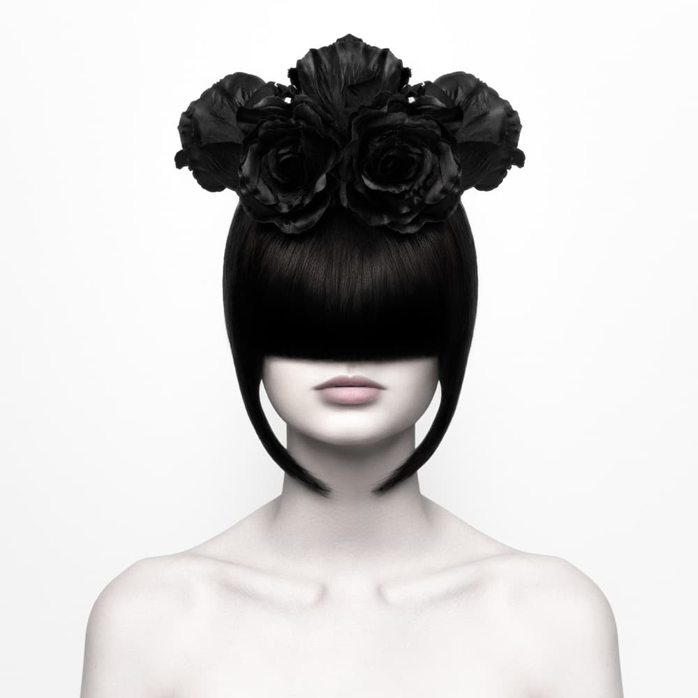 Black Flowers Elegance by Martina Nemcekova EP — canvas wall art