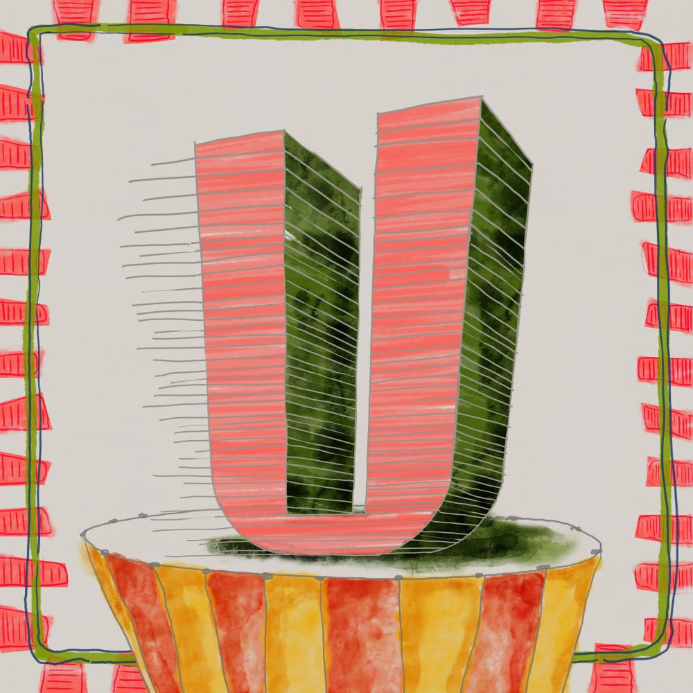 Vibrant Graphic Letter U by XHOZUCAN — canvas wall art