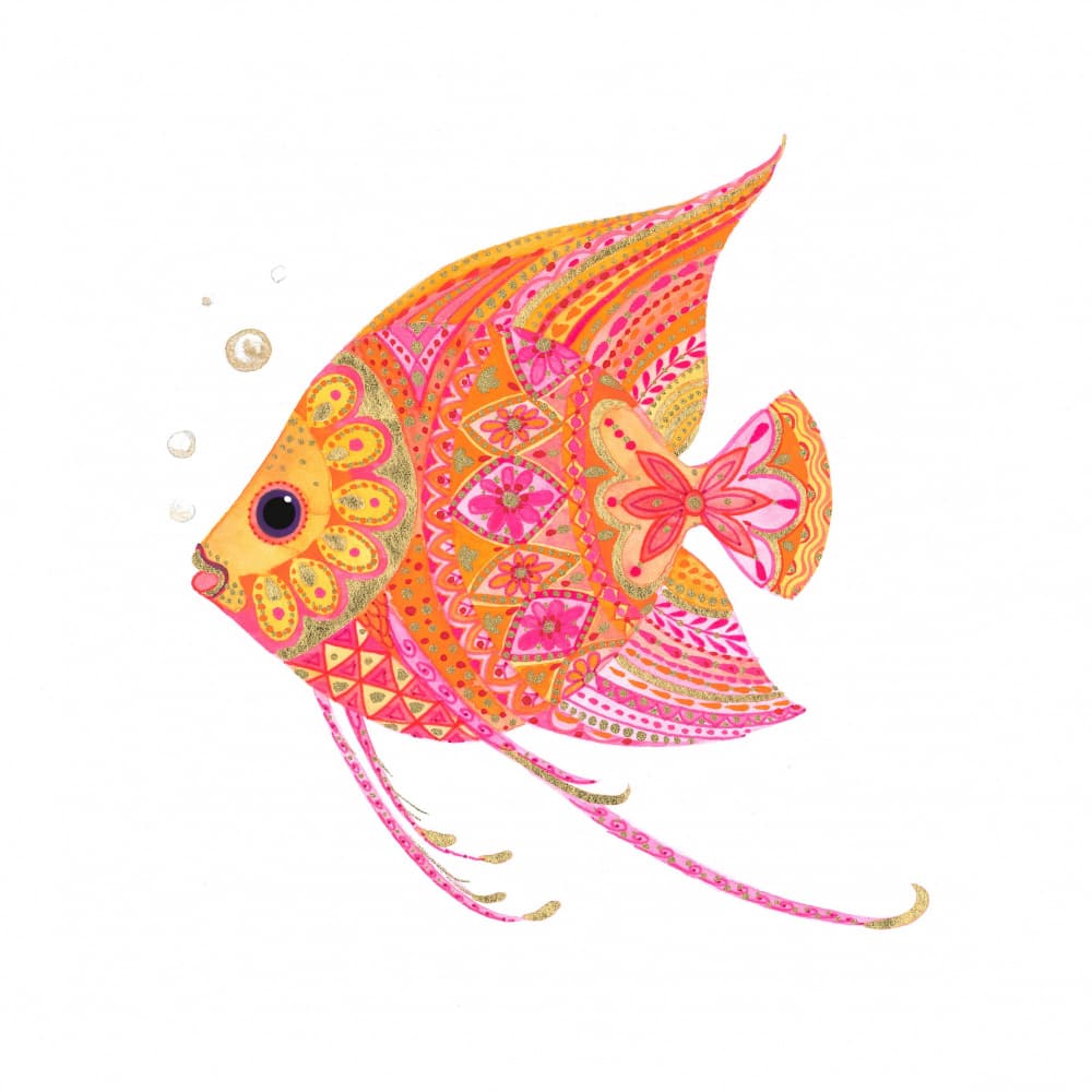 Patterned Angel Fish by Isabelle Brent — canvas wall art