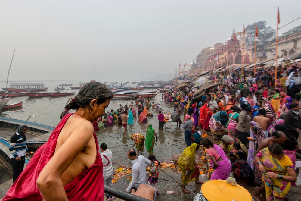 Varanasi Morning Ghats by Yasemin Bakan — canvas wall art