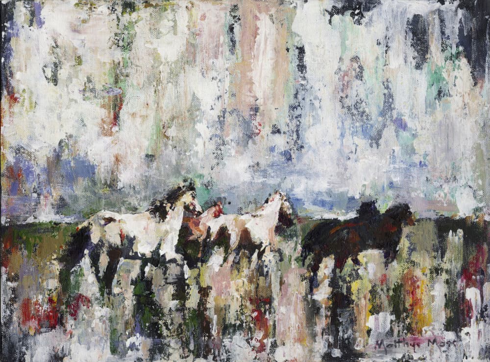 Spirited Abstract Horses by Matthys Moss — canvas wall art