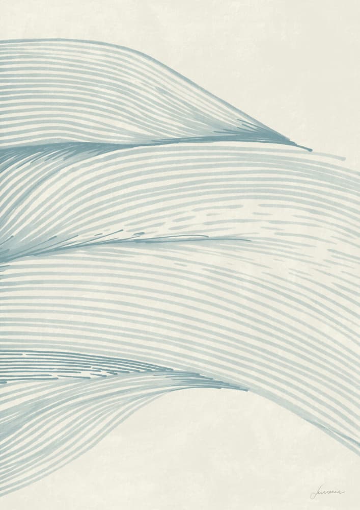 Flowing Blue Lines by Lucrecia Caporale — canvas wall art