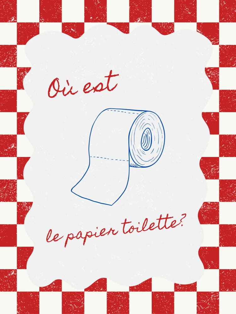 French Toilet Paper Humor by Jolly and Dash — canvas wall art