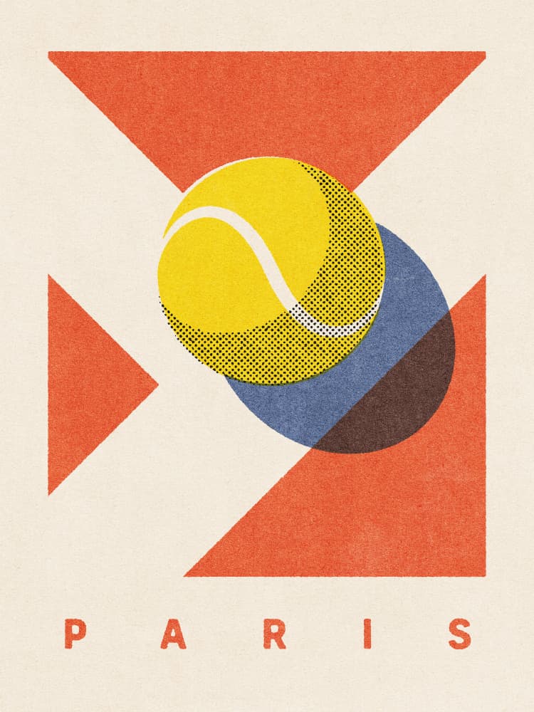 Paris Tennis Graphic by Daniel Coulmann — canvas wall art
