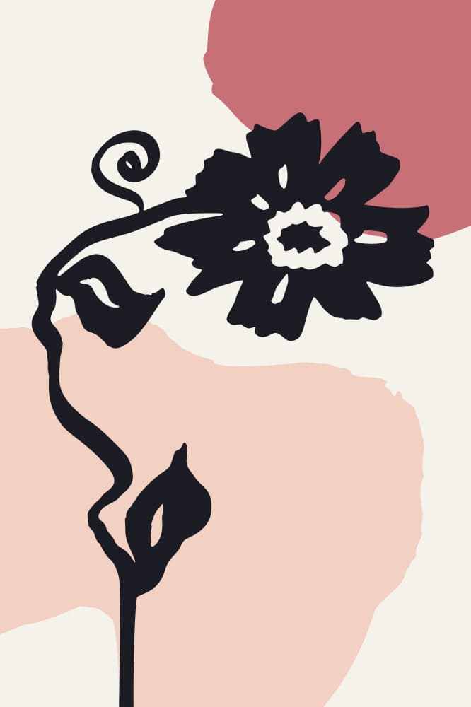 Black Floral Abstract by Anna Rose — canvas wall art
