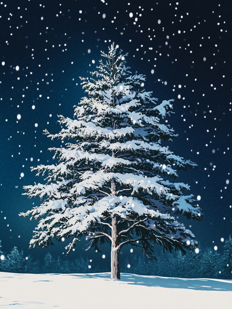Snowy Winter Night by Old Artists Studio IV — canvas wall art