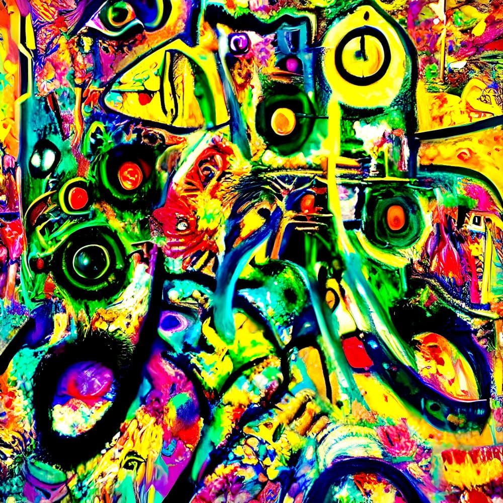 Vibrant Abstract Chaos by mnemonixART — canvas wall art
