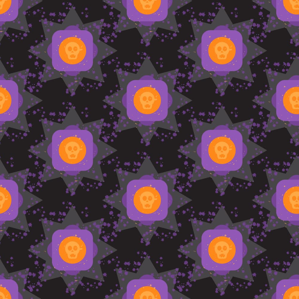 Halloween Skull Pattern by Marika Barsrsind — canvas wall art