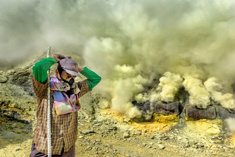 Sulfur Volcano Worker by PRADEEP RAJA — canvas wall art