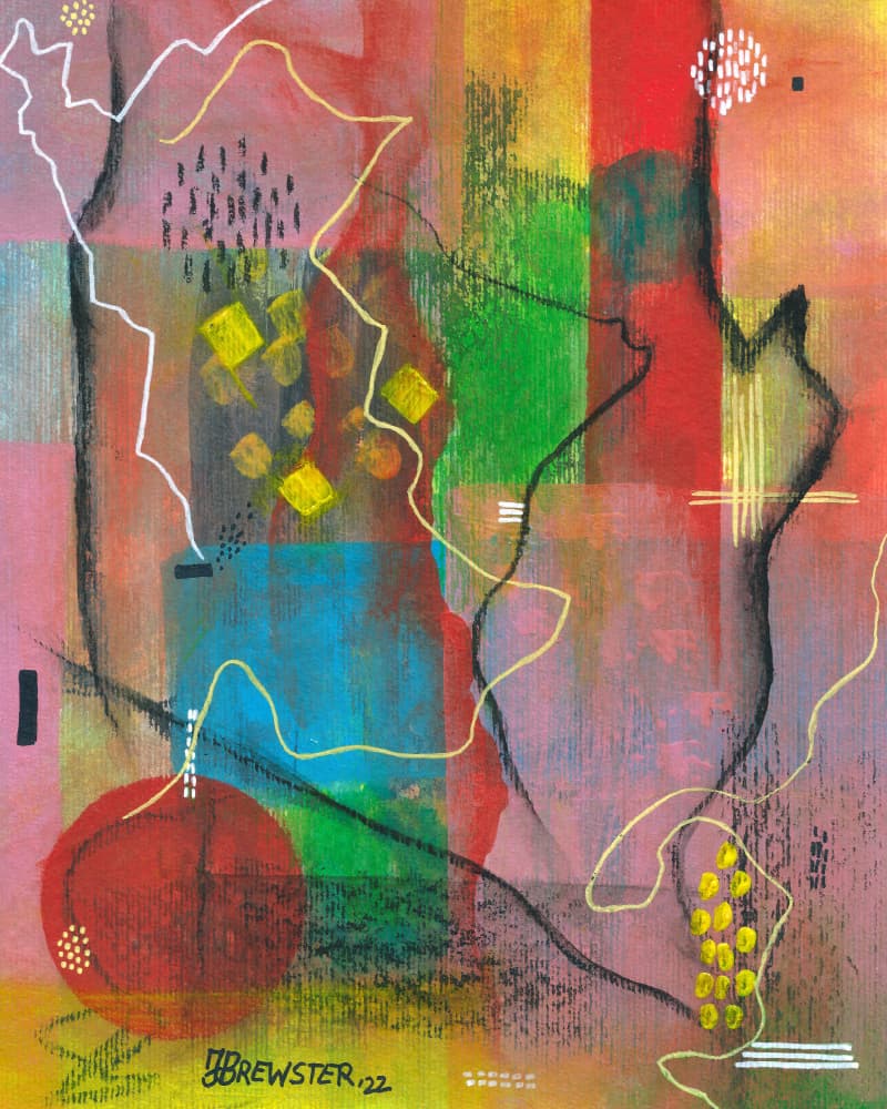 Dynamic Abstract Colorful Shapes by Janine Brewster — canvas wall art