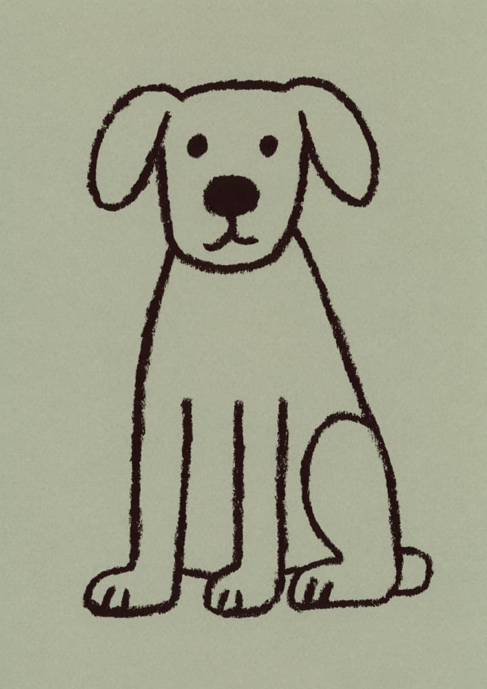 Cute Cartoon Dog by Silvia Visscher — canvas wall art