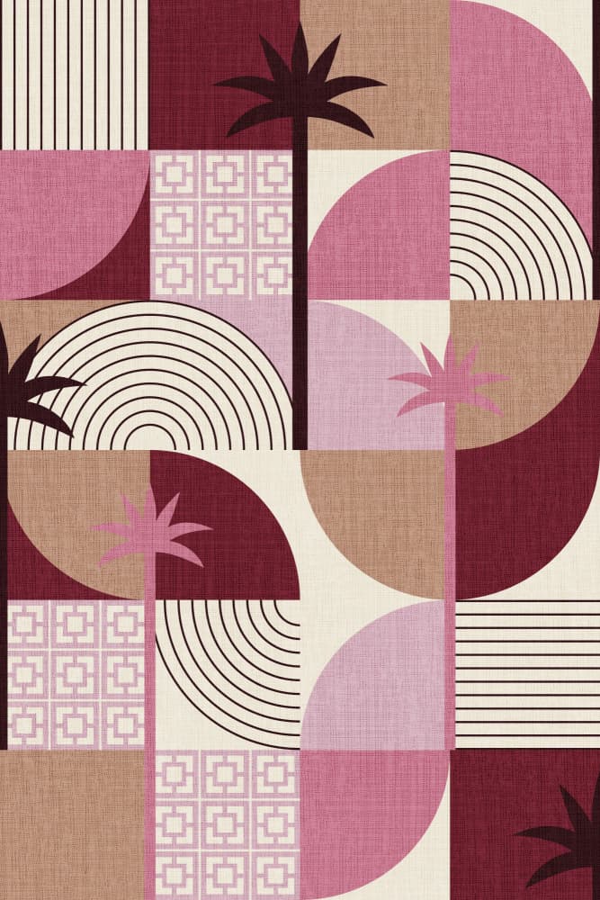 Tropical Geometric Palm Pattern by Alexandra Weise — canvas wall art