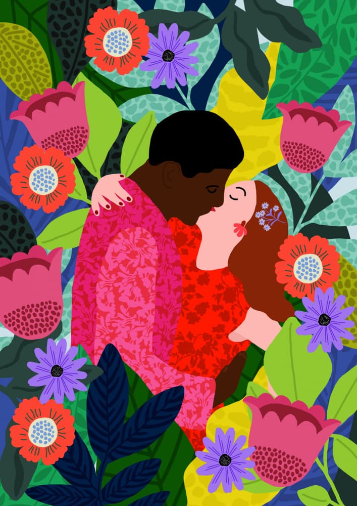 Floral Kiss by Rafaela Mascaro — canvas wall art