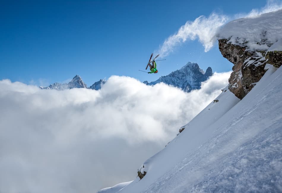Alpine Skier Jump by Tristan Shu — canvas wall art