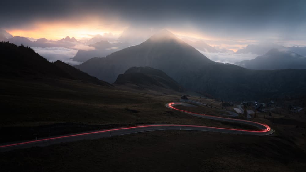 Winding Mountain Sunset by Yongnan Li （李永男） — canvas wall art