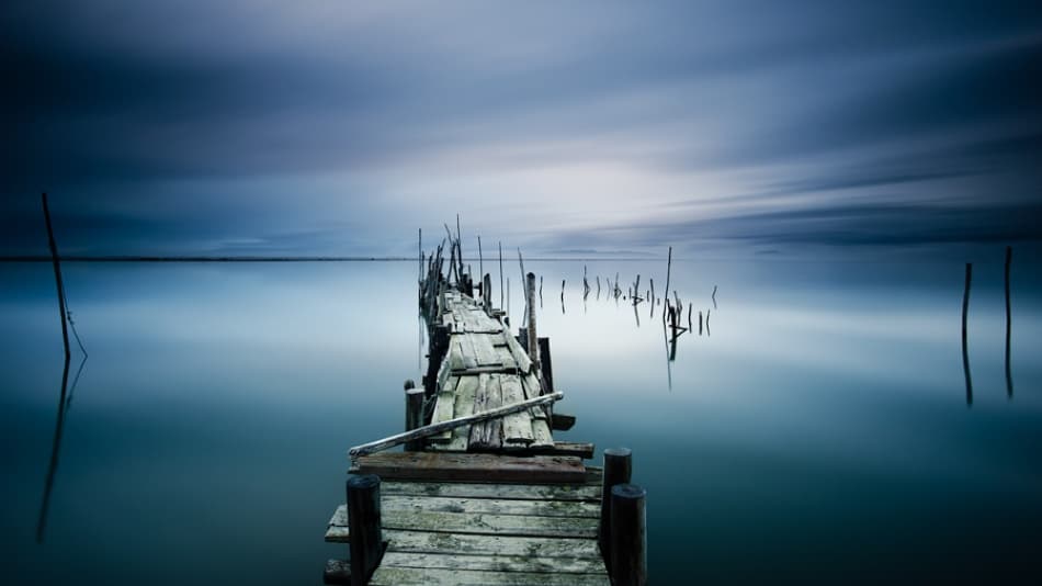 Moody Lake Pier by Paulo Dias — canvas wall art