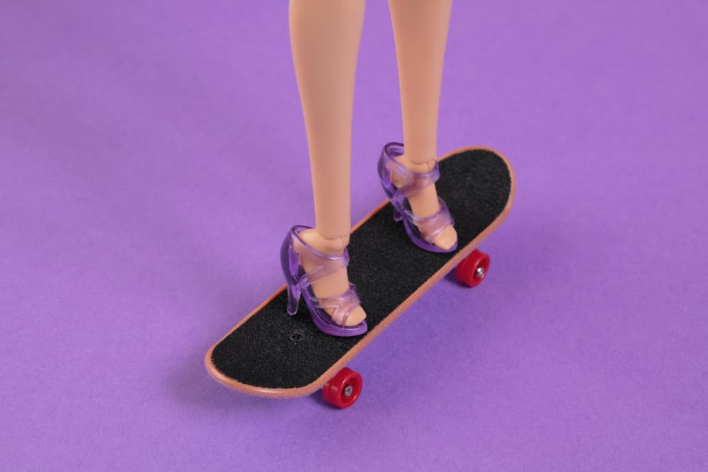 High Heels Skateboard by Julia Ramiro — canvas wall art