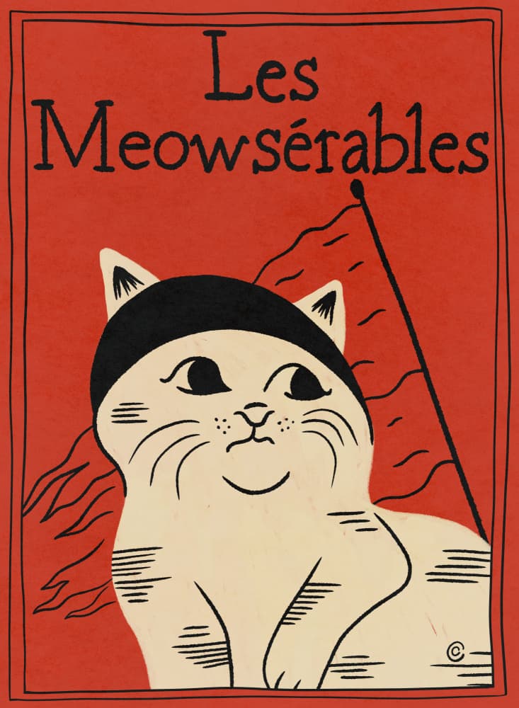 Les Meowserables by Carrie Cantwell — canvas wall art