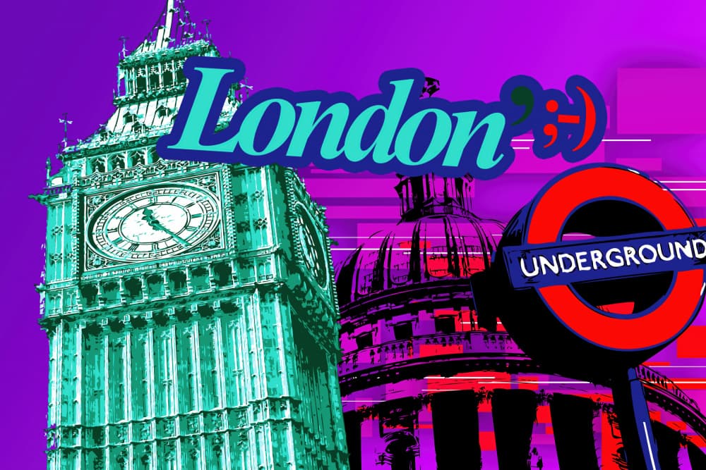 Vibrant London Landmarks by Rafal Kulik — canvas wall art
