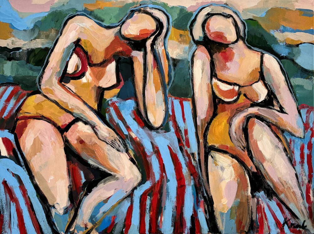 Summer Beach Lounging by Magdalena  Krzak — canvas wall art