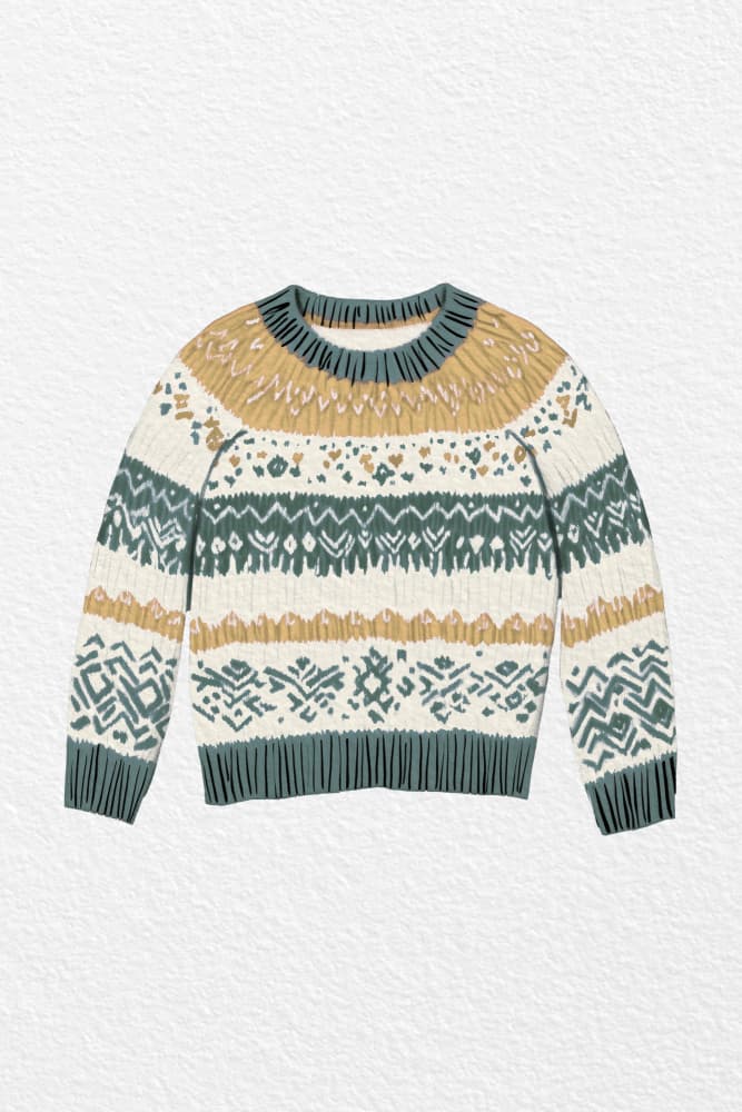 Cozy Fair Isle Sweater by Old Artists Studio IV — canvas wall art