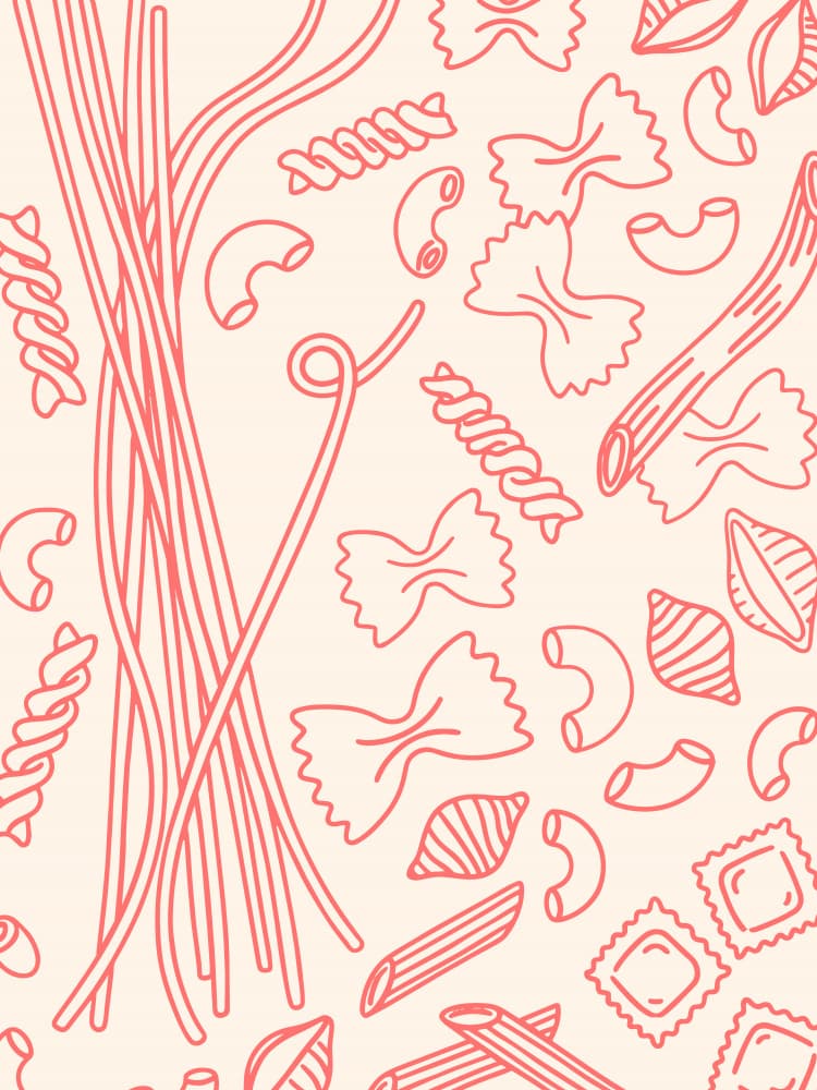Assorted Pasta Shapes by Mathieu — canvas wall art