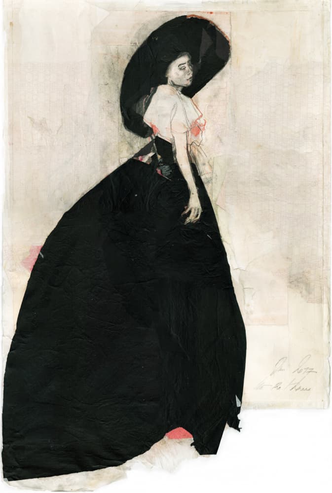 Elegant Woman Black Hat by Ute Rathmann — canvas wall art