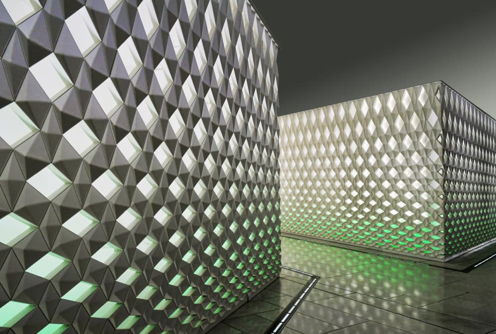 Geometric Green Glow by Renate Reichert — canvas wall art