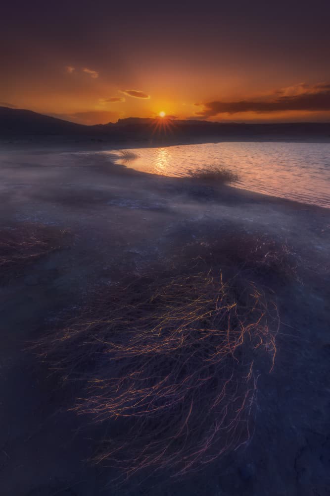 Peaceful Coastal Sunset by 吴子诚WuZiCheng — canvas wall art