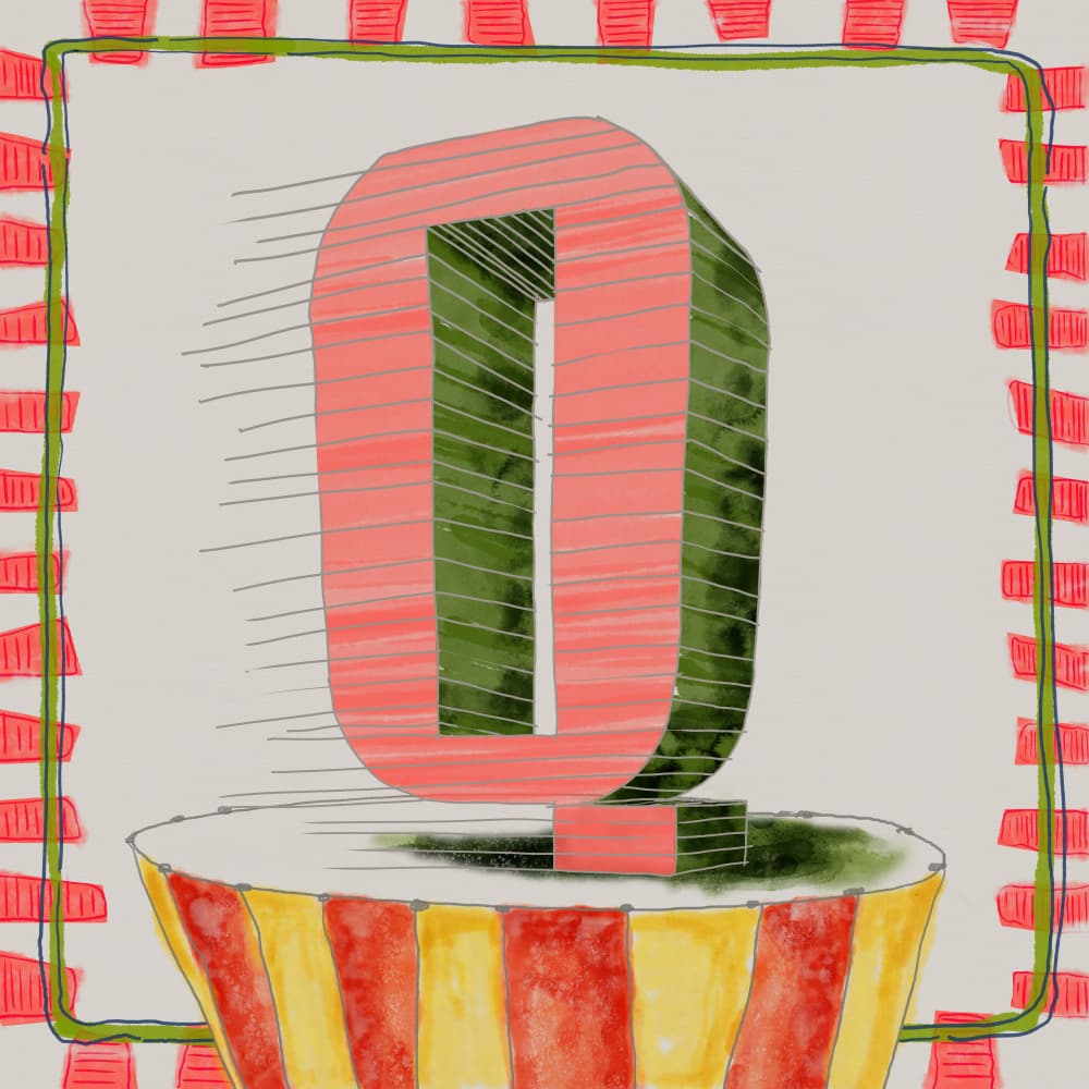 Colorful Striped Letter U by XHOZUCAN — canvas wall art