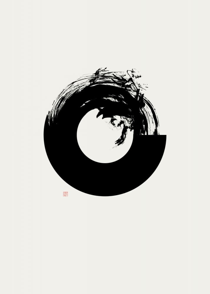 Zen Ensō Ink Circle by Thoth Adan — canvas wall art
