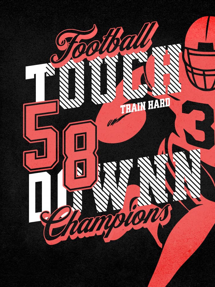Football Touchdown Champions by Old Artists Studio IV — canvas wall art
