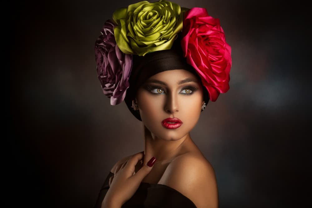 Vibrant Floral Portrait by Peppe Tambè — canvas wall art