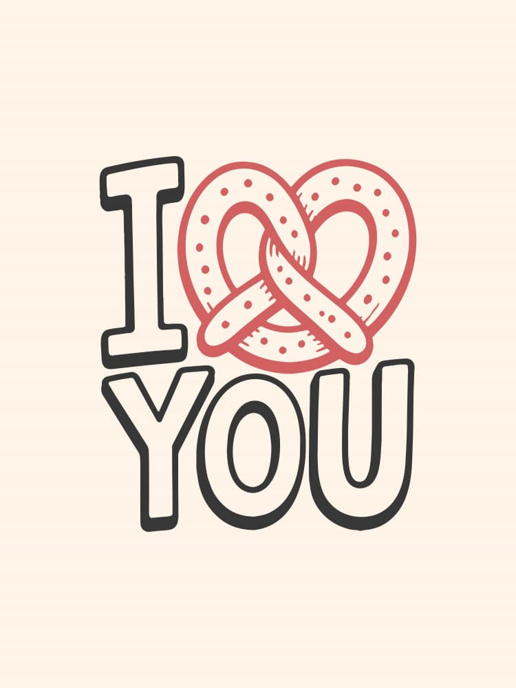 Sweet Pretzel Heart by Mathieu — canvas wall art