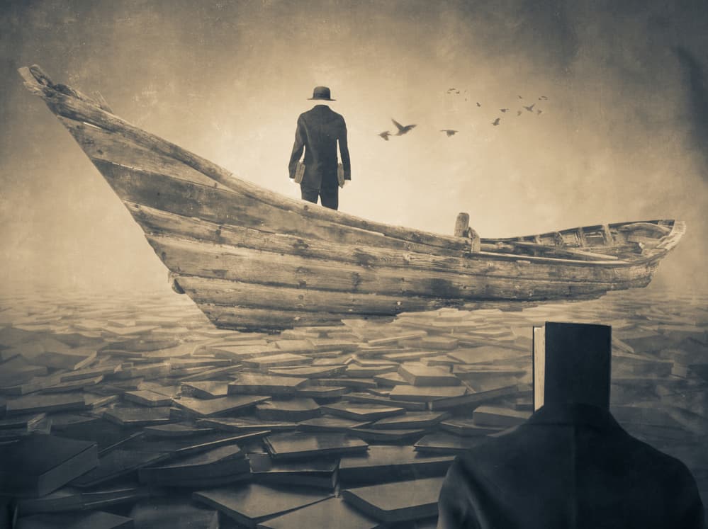 Surreal Book Journey by Biao  Huang — canvas wall art