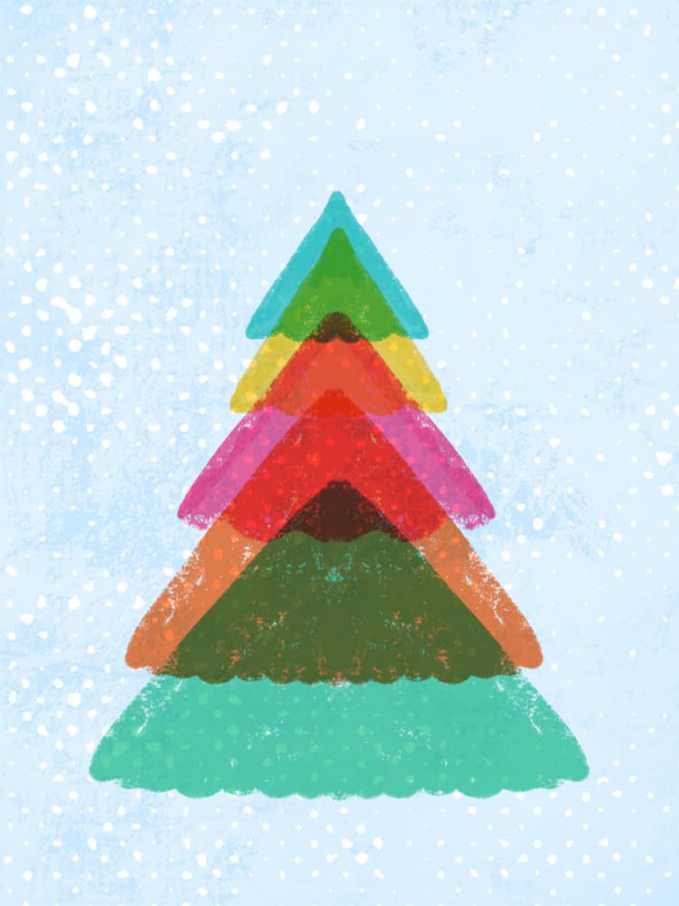 Modern Christmas Tree by Aliya Putrus — canvas wall art
