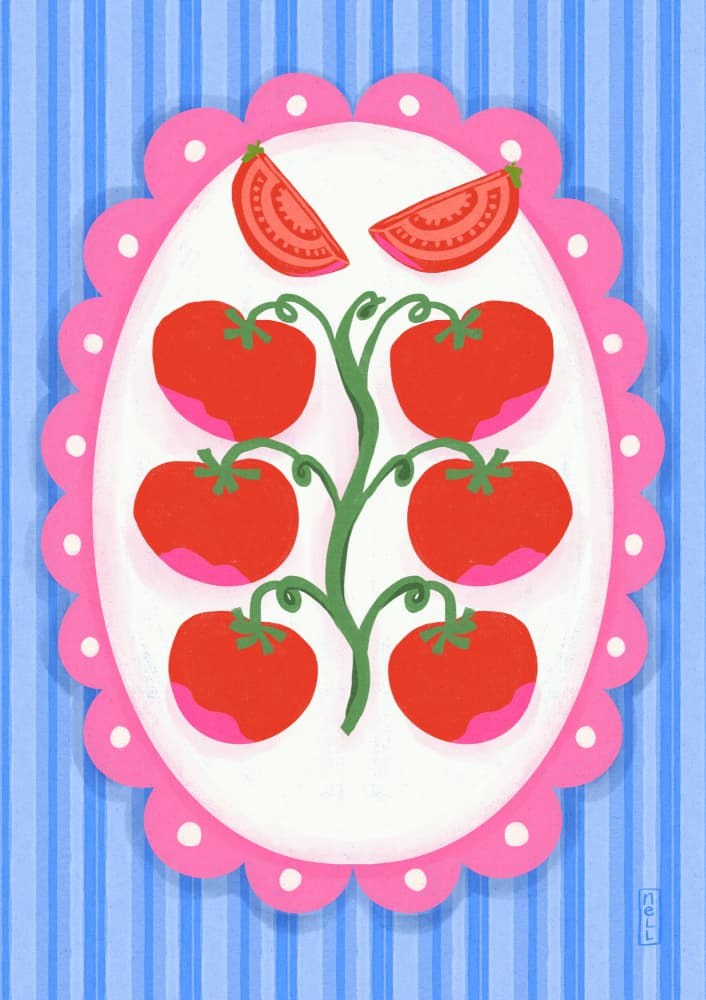 Garden Tomato Frame by Dirkie Nell — canvas wall art
