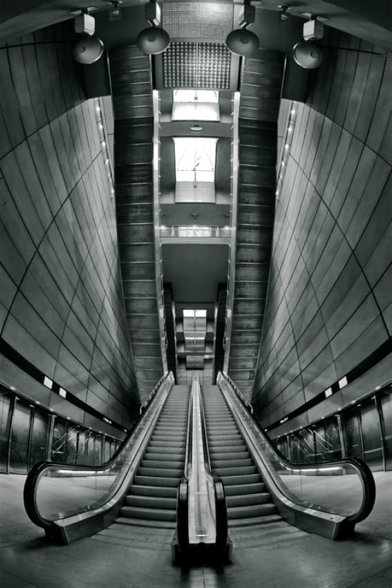 Modern Metro Escalators by Semir Catovic — canvas wall art