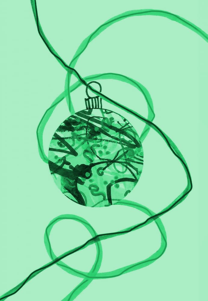 Green Christmas Bauble by Lori Ann Folz — canvas wall art