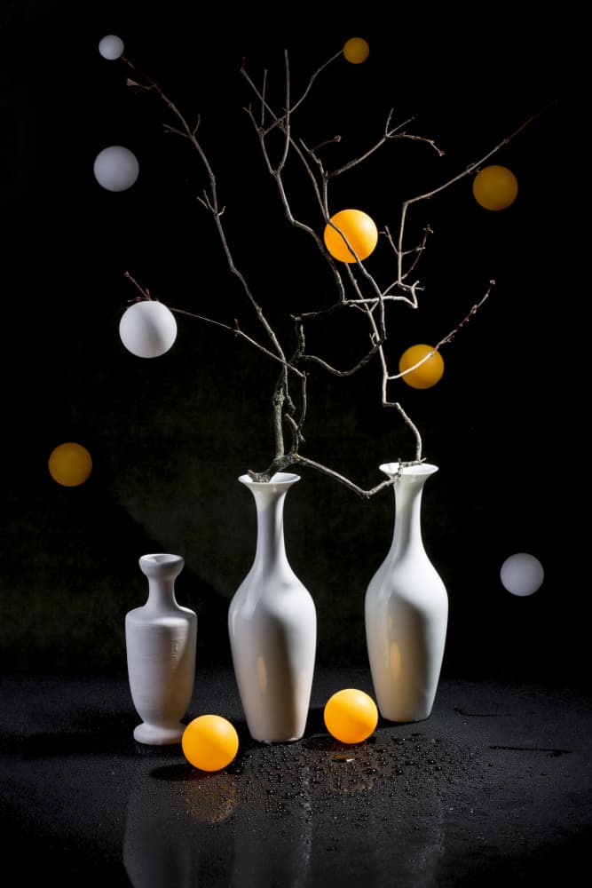 Modern Vases Golden Orbs by Brig Barkow — canvas wall art
