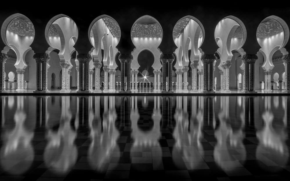 Grand Mosque Reflections by Ahmed Thabet — canvas wall art