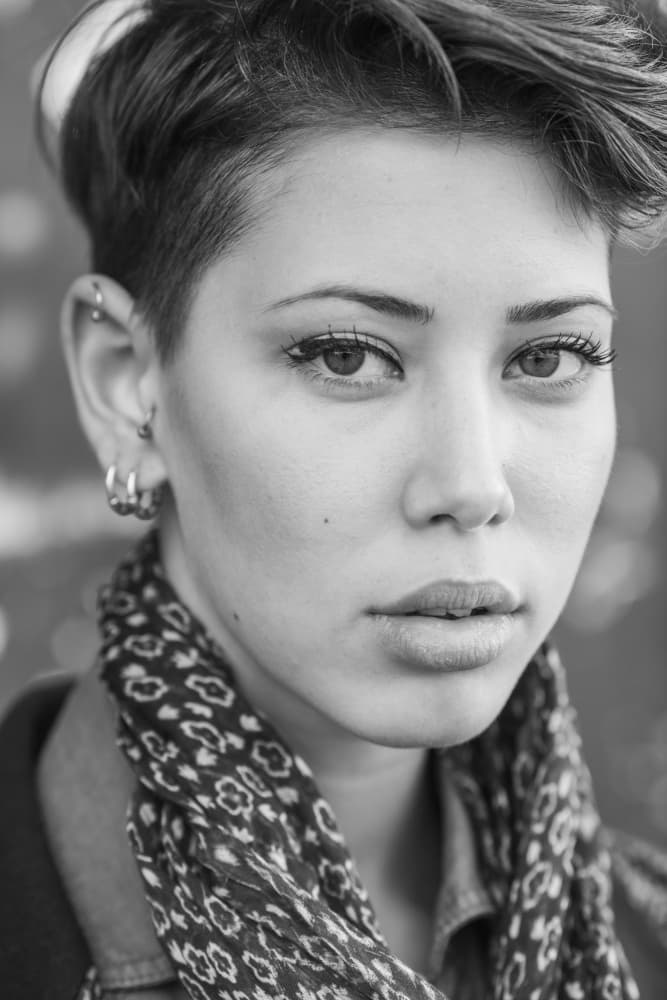 Edgy Female Portrait by engin akyurt — canvas wall art