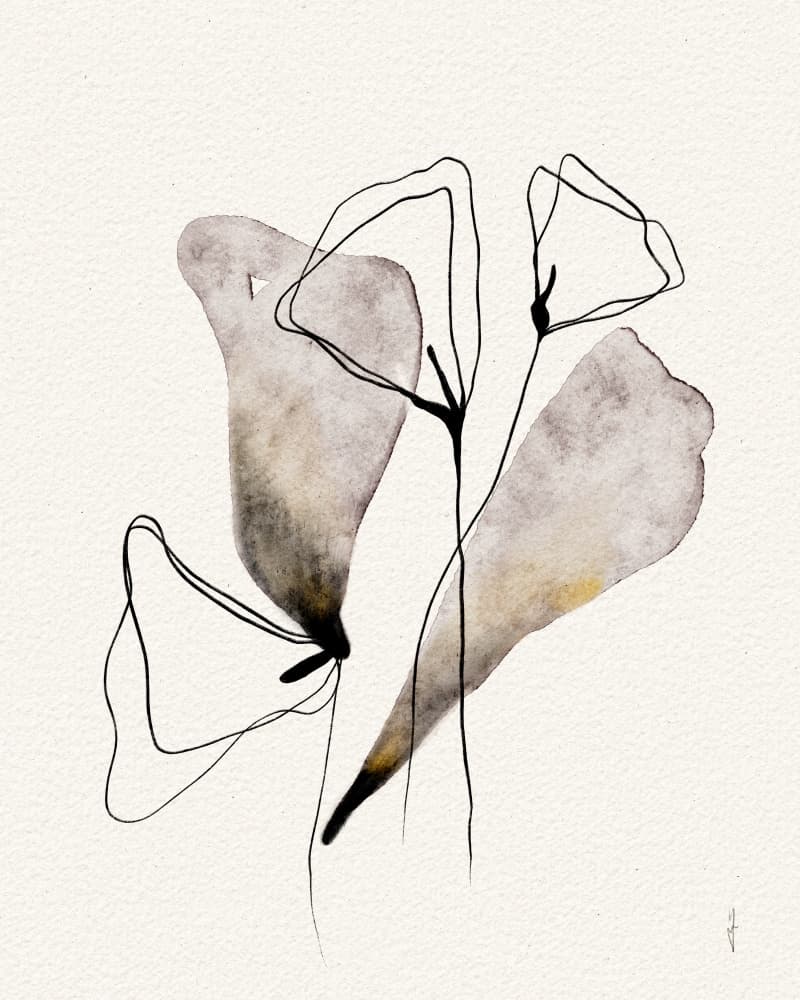 Abstract Watercolor Flora by Ankie Kooi — canvas wall art
