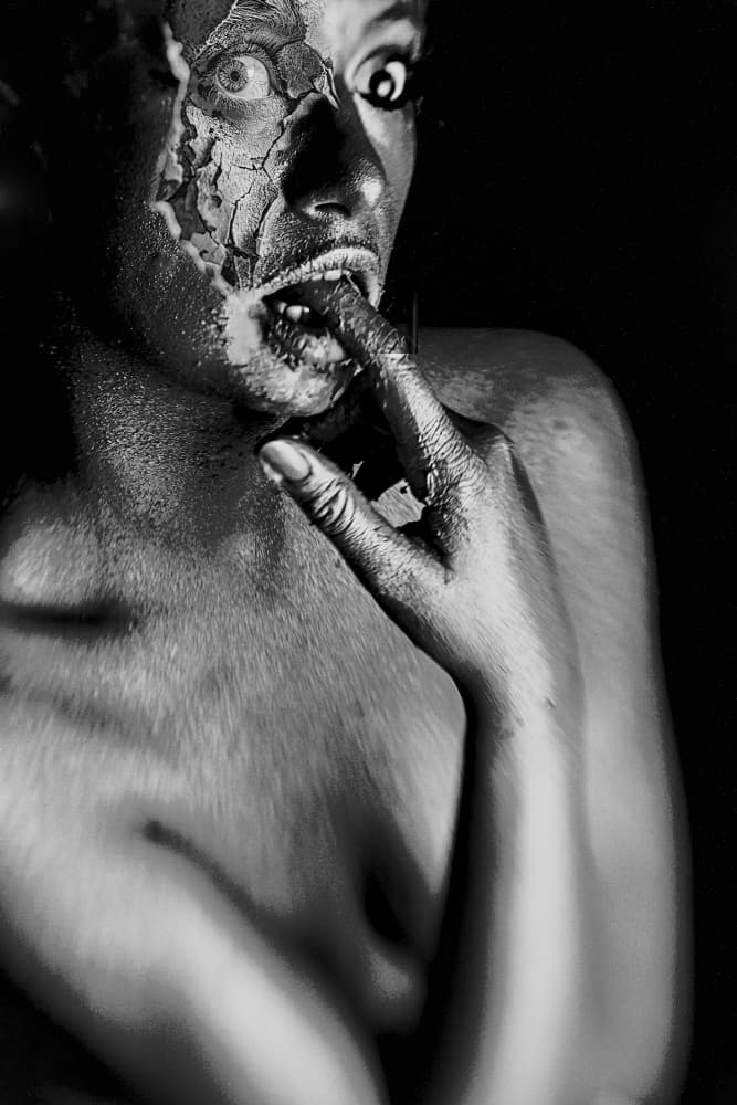 Intense Cracked Portrait by Bogdan Bouşcă — canvas wall art