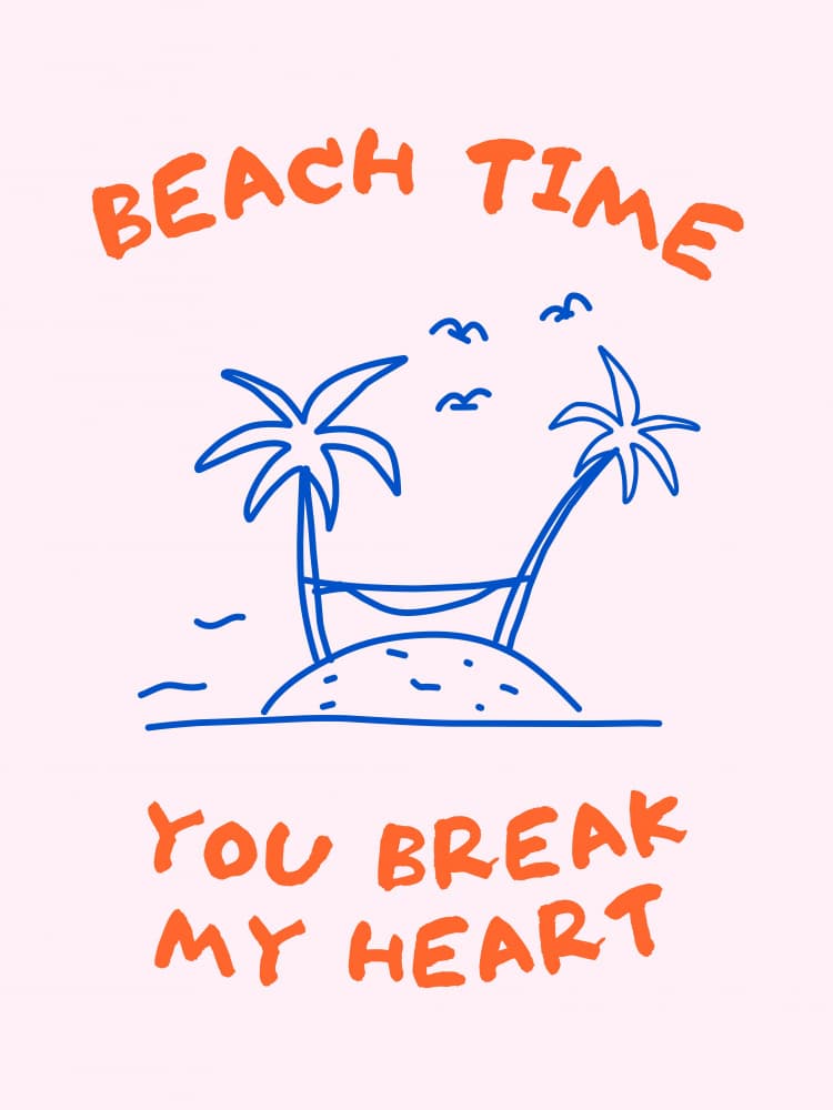Beach Time Heartbreak by Ohkimiko — canvas wall art