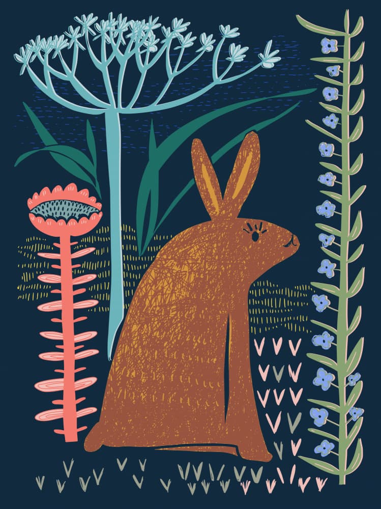 Whimsical Woodland Rabbit by Annick — canvas wall art