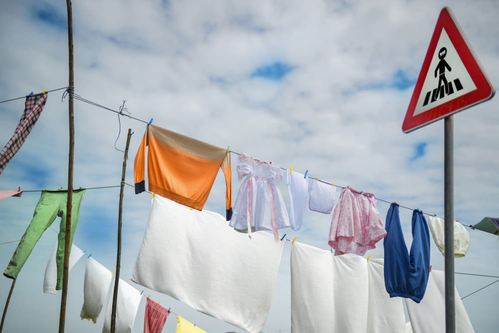 Colorful Laundry Line by Jure Kravanja — canvas wall art