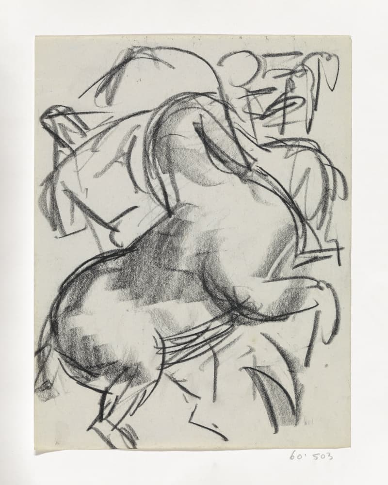 Steigerend Paard Met Figuur Op De Achtergrond by Leo Gestel — canvas wall art