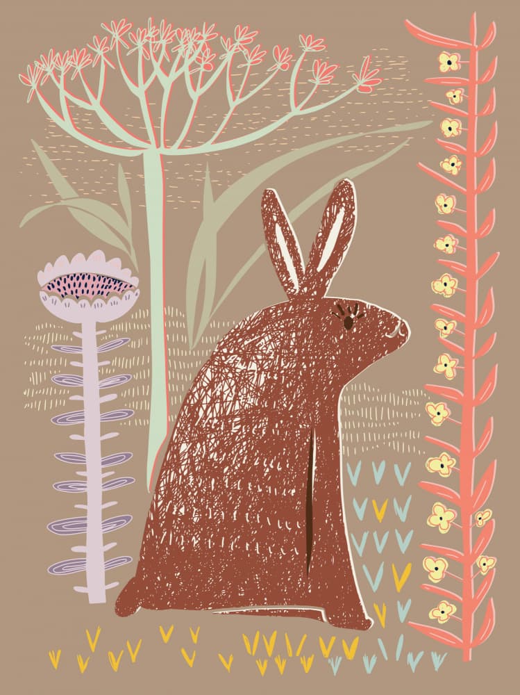 Whimsical Woodland Rabbit by Annick — canvas wall art