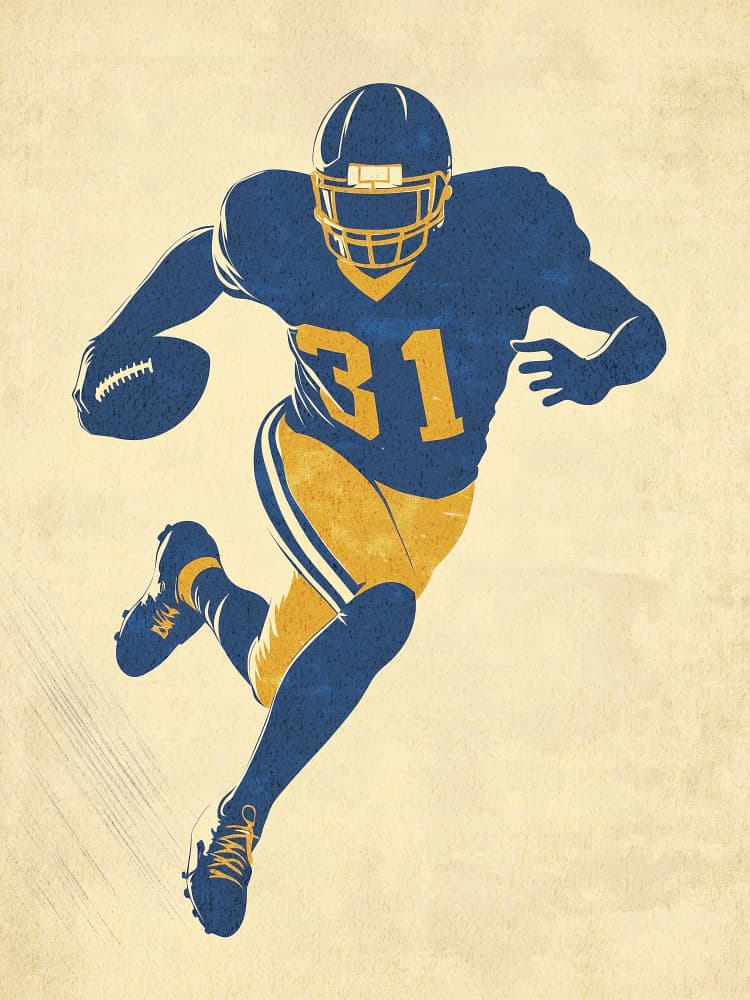 Dynamic Gridiron Runner by Old Artists Studio IV — canvas wall art